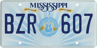 MS license plate BZR607