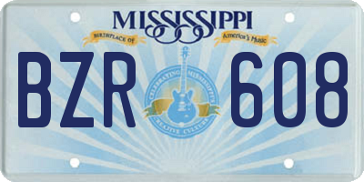 MS license plate BZR608