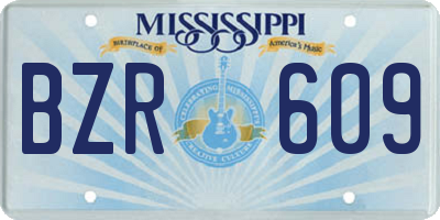 MS license plate BZR609