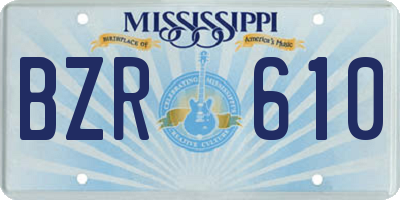MS license plate BZR610