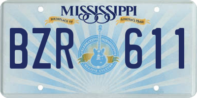 MS license plate BZR611