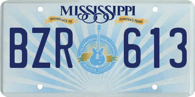 MS license plate BZR613