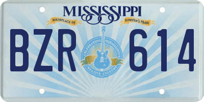 MS license plate BZR614