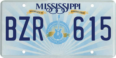 MS license plate BZR615