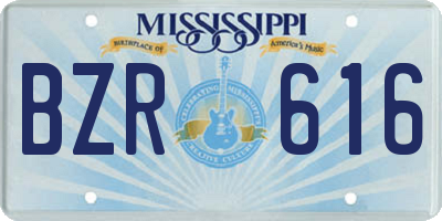 MS license plate BZR616