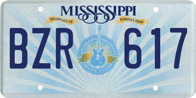 MS license plate BZR617