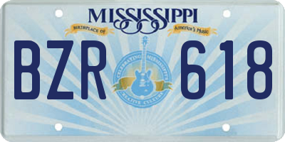 MS license plate BZR618