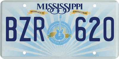 MS license plate BZR620