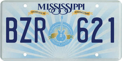 MS license plate BZR621