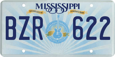 MS license plate BZR622