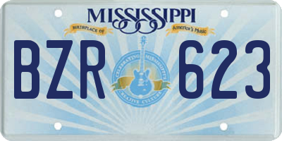 MS license plate BZR623