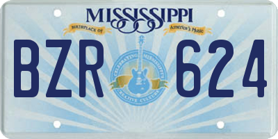 MS license plate BZR624