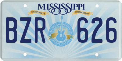 MS license plate BZR626