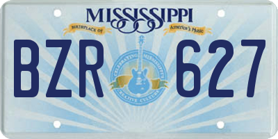 MS license plate BZR627