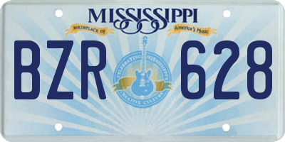 MS license plate BZR628