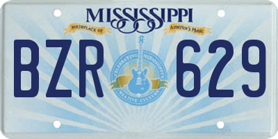 MS license plate BZR629
