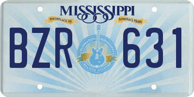 MS license plate BZR631