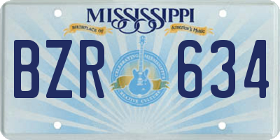 MS license plate BZR634