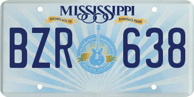 MS license plate BZR638