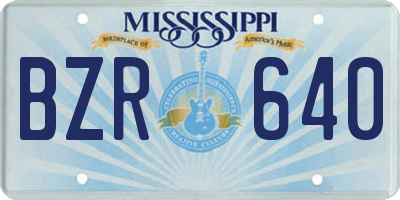 MS license plate BZR640