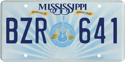 MS license plate BZR641