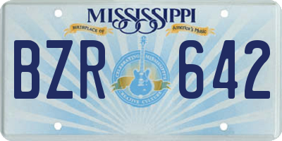 MS license plate BZR642