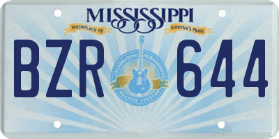 MS license plate BZR644