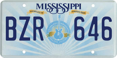 MS license plate BZR646