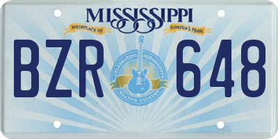 MS license plate BZR648
