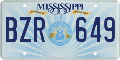 MS license plate BZR649