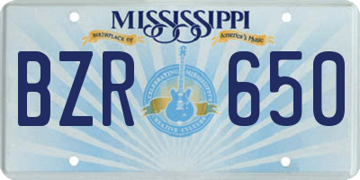 MS license plate BZR650