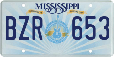 MS license plate BZR653
