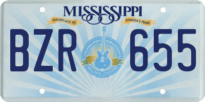 MS license plate BZR655