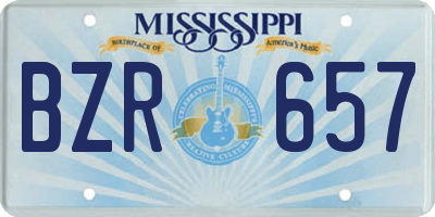MS license plate BZR657