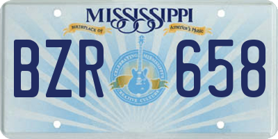 MS license plate BZR658