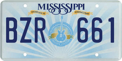 MS license plate BZR661