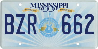 MS license plate BZR662