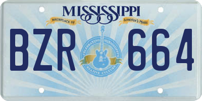 MS license plate BZR664