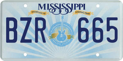 MS license plate BZR665