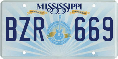 MS license plate BZR669