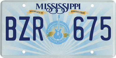 MS license plate BZR675