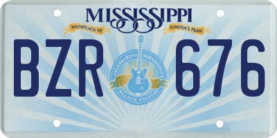 MS license plate BZR676