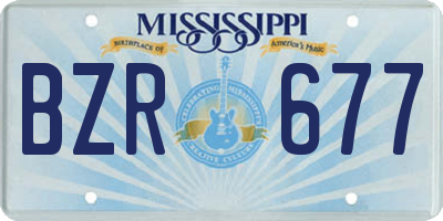 MS license plate BZR677
