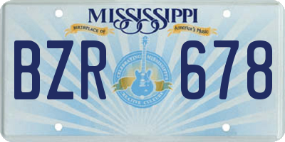 MS license plate BZR678