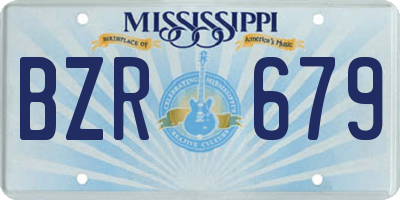 MS license plate BZR679