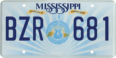 MS license plate BZR681