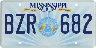 MS license plate BZR682