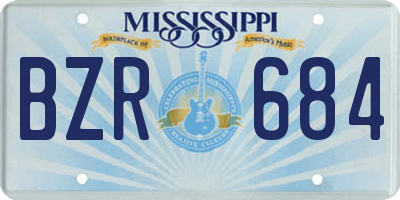 MS license plate BZR684