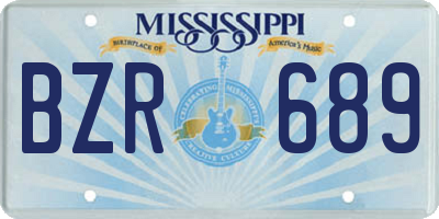 MS license plate BZR689