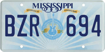 MS license plate BZR694
